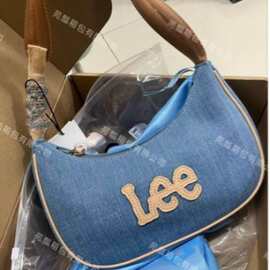 Lee同款丹宁牛仔腋下包新款经典通勤女包时尚休闲百搭单肩手提包