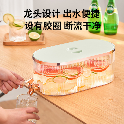 佐诚冷水壶5.3L带龙头家用冰箱凉白开果汁水果饮料桶大容量凉水壶