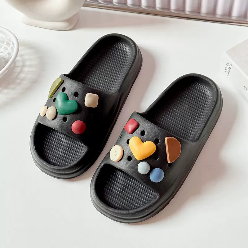 Тапочки с камнями в стиле интернет-знаменитостей, женские летние модные Нескользящие пляжные тапочки высокого уровня на толстой подошве для женщин