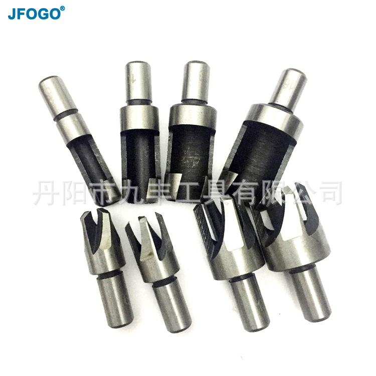 8PCS取木塞钻高碳钢 筒爪式取圆木榫-木工开孔器木塞刀钻头配件