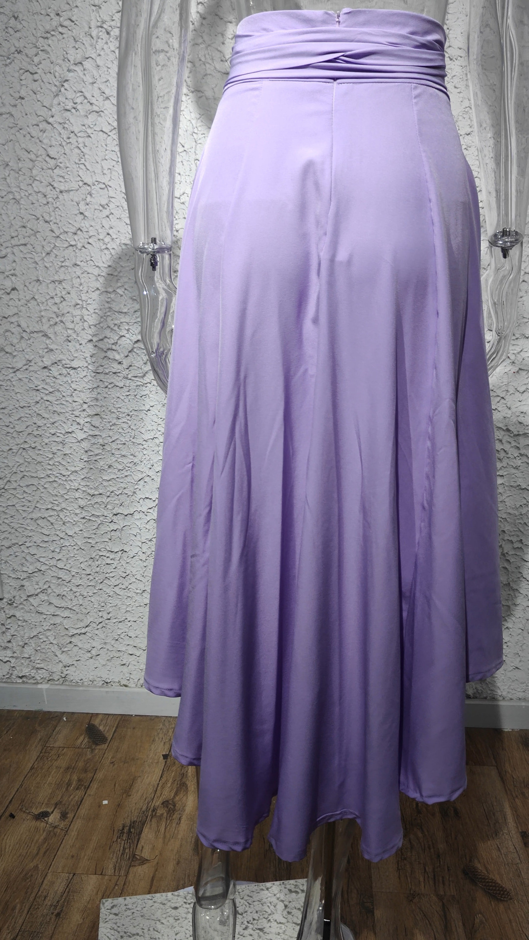 Women's Solid Colour Lace-up Midi Skirt Elegant Summer Fashion_voghion.com