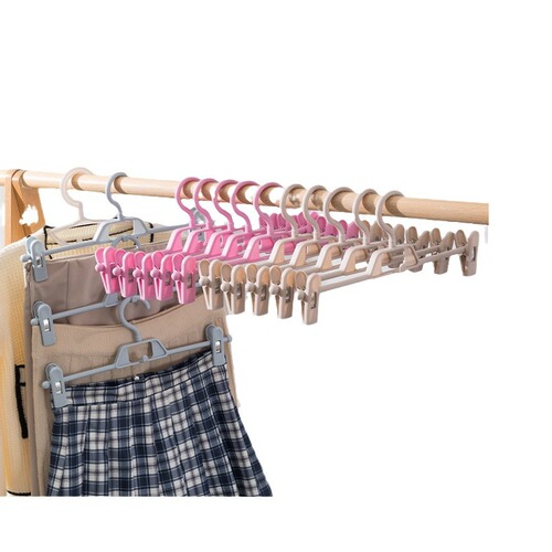 Hanger without trace pants clip household clothes hanger trace multi-function drying JK dress clip pants pants storage godsend