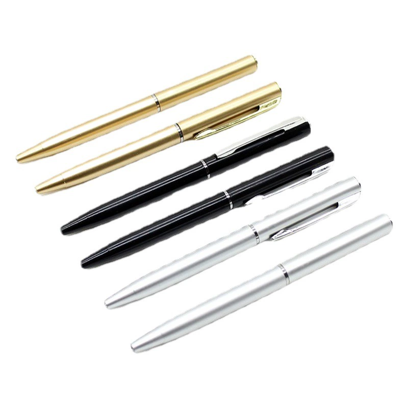 Короткая 10 см маленькая шариковая ручка Вращающаяся мини-xihua Золотая Серебряная короткая ручка с подарочной шариковой ручкой для ноутбука