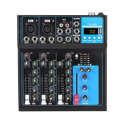 Mixer Bluetooth USB home reverb performance conference stage dj mixer small 4-way mixer wholesale