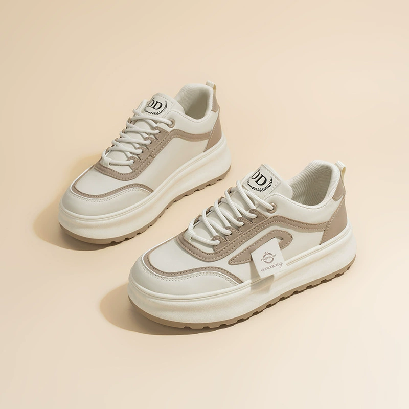 Breathable white shoes, footwear, universal sneakers platform, Korean style