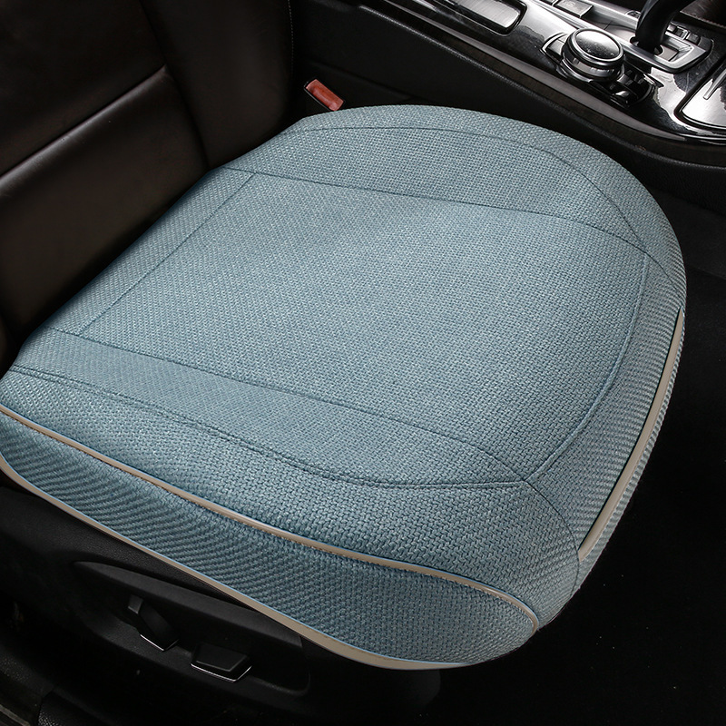 New Full-Coverage Linen Car Seat Cushion for Single Front Seat, Breathable and Suitable for All Seasons, Cross-Border Purchase with Labeling