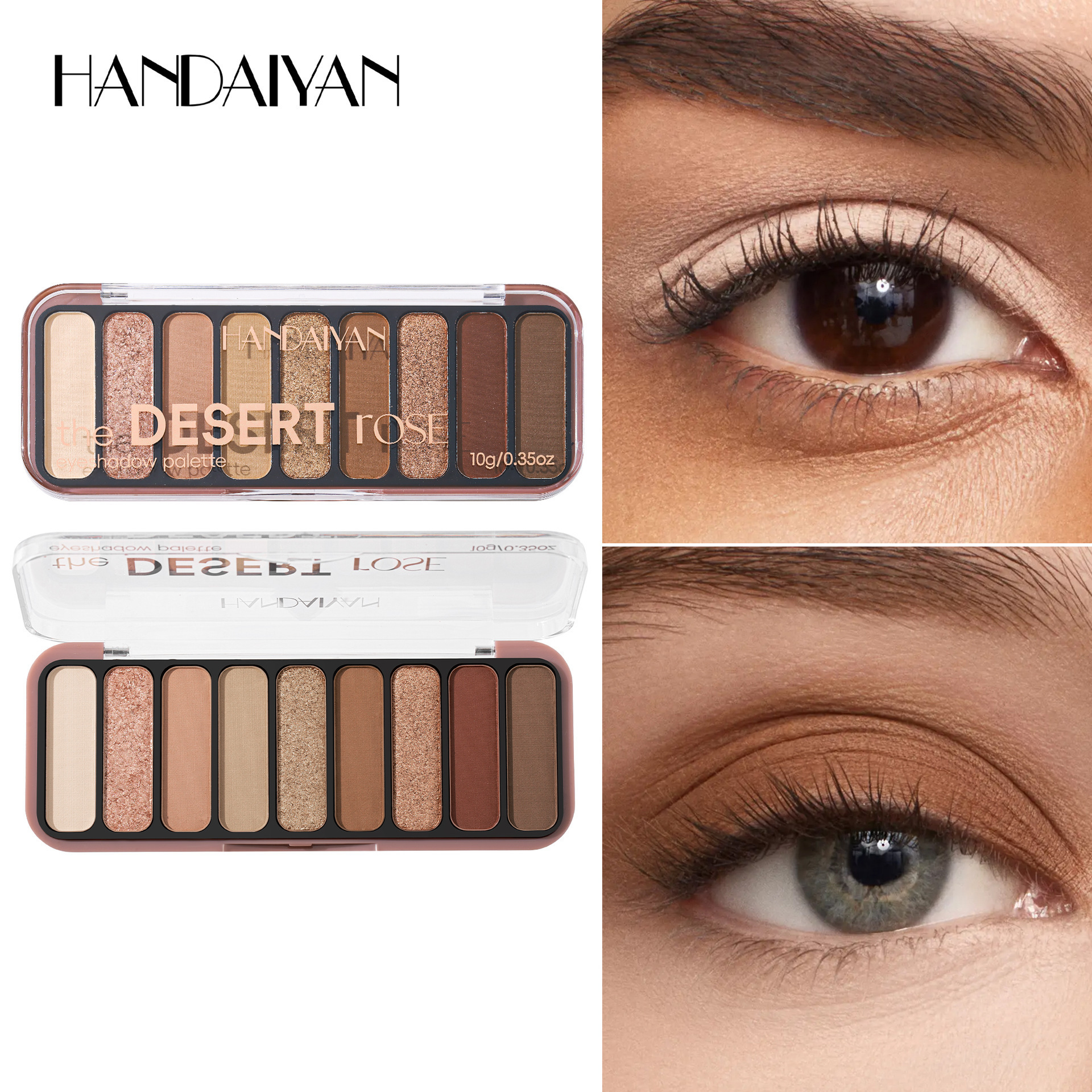Nueve placas de sombras de ojos mate Handaiyan perla brillante tierra un plato multipropósito para placas de sombras de ojos transfronterizas image 3