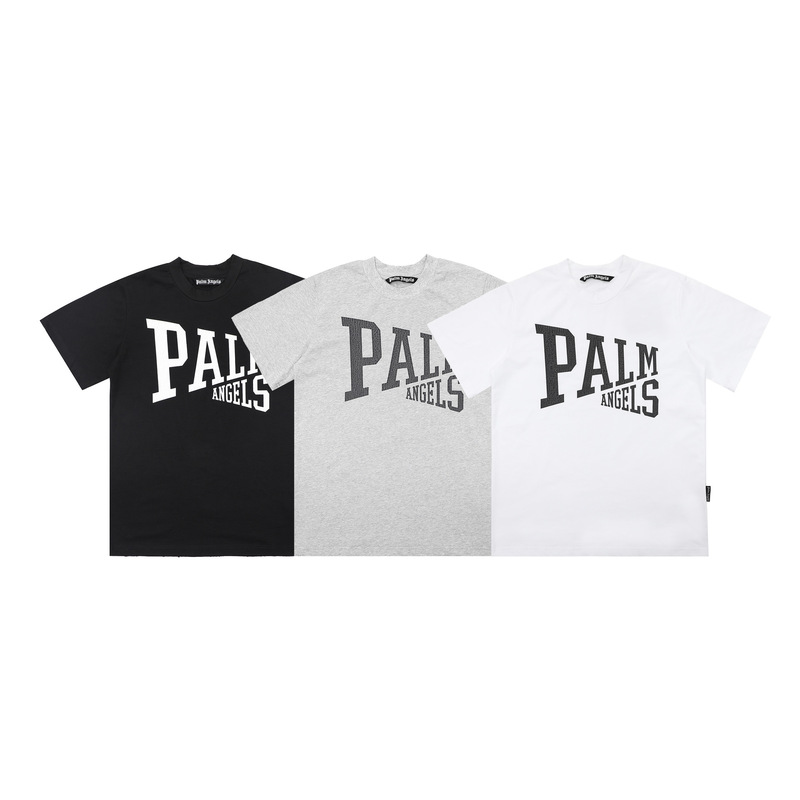 Beautiful Trendy Palm Palm Angel Angels Embroidered Logo Unisex Loose Cotton T-Shirt Beautiful Trendy Palm Palm Angel Angels Embroidered Logo Unisex Loose Cotton T-Shirt