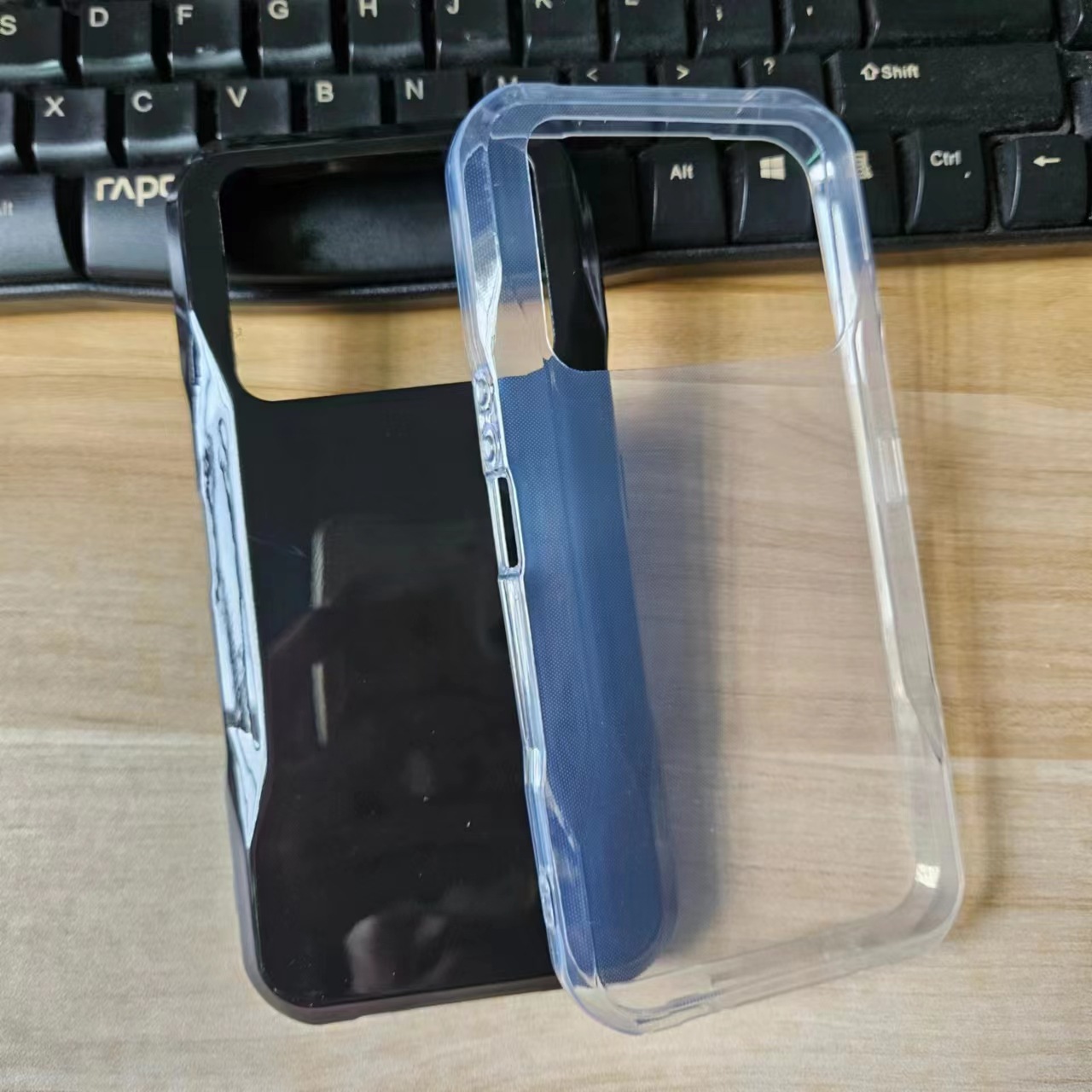 适用于道格Doogee V20 Pro保护套手机壳光面黑全透明素材彩绘TPU