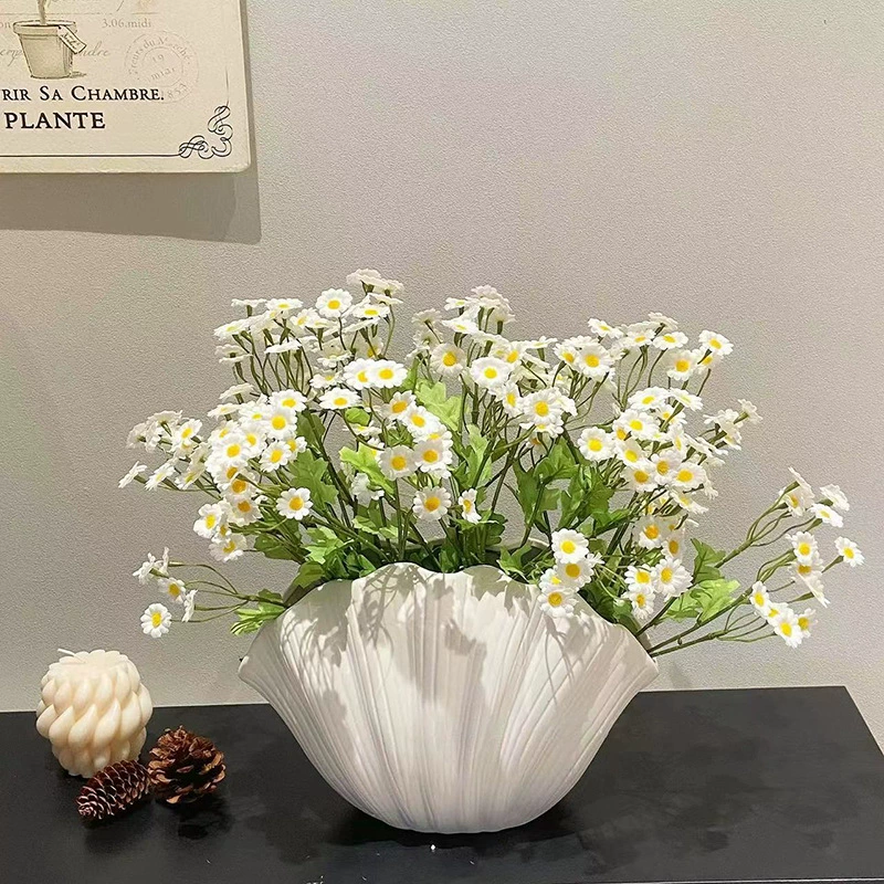 Nordic ins Wind Home Creative украшения с высоким значением цветочный ресторан цветочная вставка гидропонная сушеная цветочная ракушка белая ваза