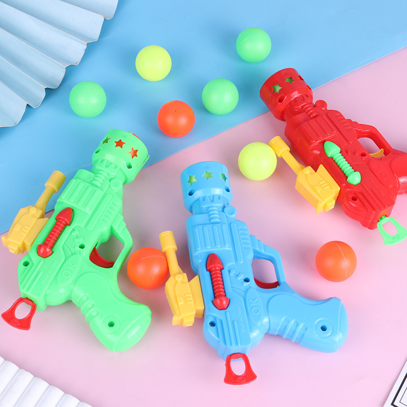 Pistola de Juguete de Plástico con Pelotas de Ping Pong Elásticas para Niños