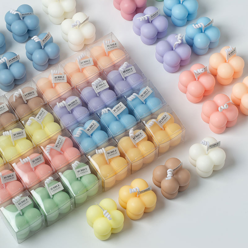 Cubo de Rubik Velas de aromaterapia de alto nivel Regalo de cumpleaños Estilo hecho a mano Fragancia linda Velas pequeñas Regalo de mano