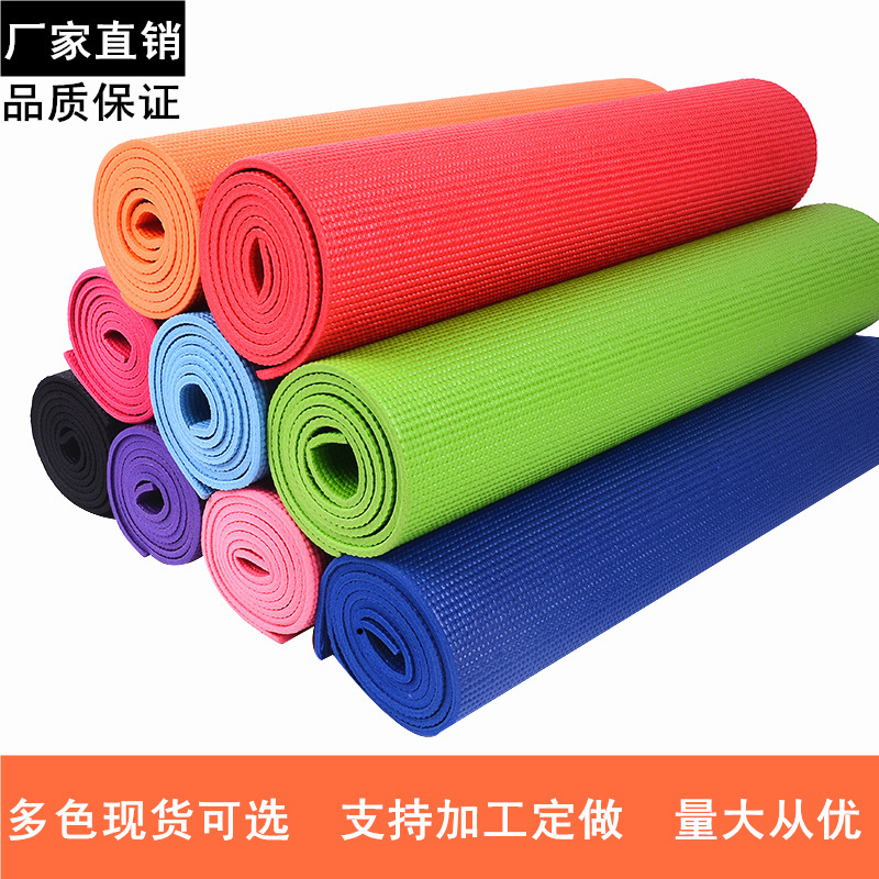 PVC Monochrome Odourless Durable Camping Dew Meal Mat Non-Slip Mat Fitness 6mm Yoga Mat Non-Slip Thickened