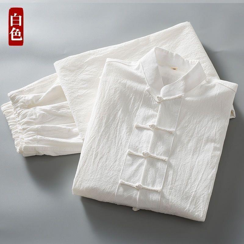 Traje Tang, traje de hombre, otoño, algodón y lino, traje de manga larga, estilo chino, ropa de hombre de mediana edad y anciano, traje de túnica para padre, ropa de anciano image 6