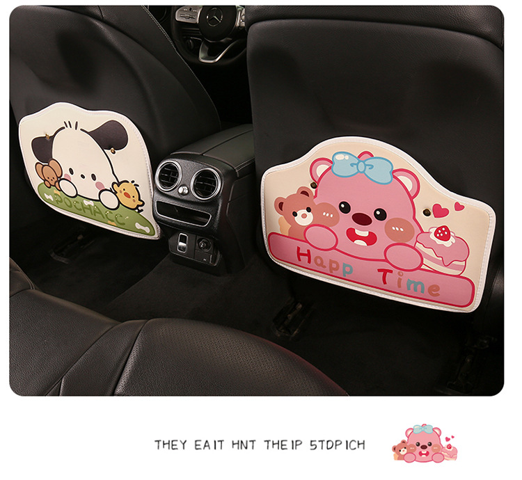 Short Cartoon Printed Anti-Kick Pad Cartoon Car Seat Back Anti-Kick Pad Car Seat Back Anti-Fouling and Anti-Dirty Pad
