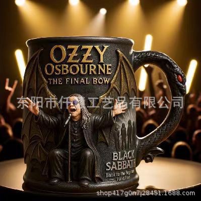 2025 Cross-Border Popular Halloween Skull Bat Mug Daily Use Resin Crafts Manufacturer Wholesale