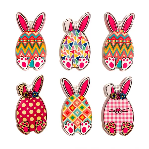 Cross-border Easter cute rabbit acrylic earrings accessories DIY earrings pendant decorative jewelry pendant wholesale