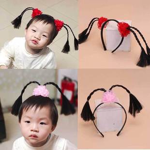 Children's Wig Braid Hairband Cute Funny Live Props Headband Girls' Baby Performance Activity Hair Accessories