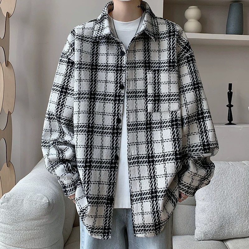2026 Chanel-style plaid jacket for men, spring and autumn, American retro stylish casual jacket, trendy brand couple's top, cardigan 2026 Chanel-style plaid jacket for men, spring and autumn, American retro stylish casual jacket, trendy brand couple's top, cardigan