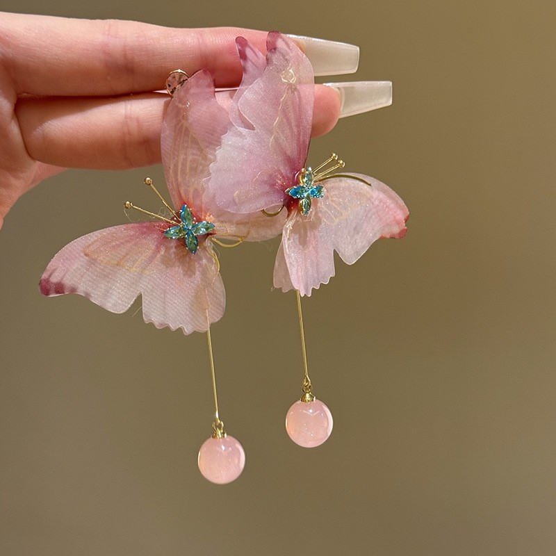 Aguja de plata Corea del Sur diamante Opal flor pendientes diseño fresco Rosa pendientes moda pendientes dulces al por mayor