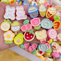 かわいいストロークウサギアイスクリーム diy 自家製ヘアピン携帯電話ケース冷蔵庫マグネット電気自動車樹脂アクセサリー卸売