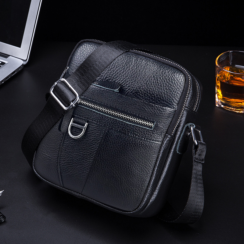 Captain Niu First-Layer Cowhide Men's Shoulder Crossbody Business Casual Mini Sports Backpack Genuine Leather Sports Small Bag