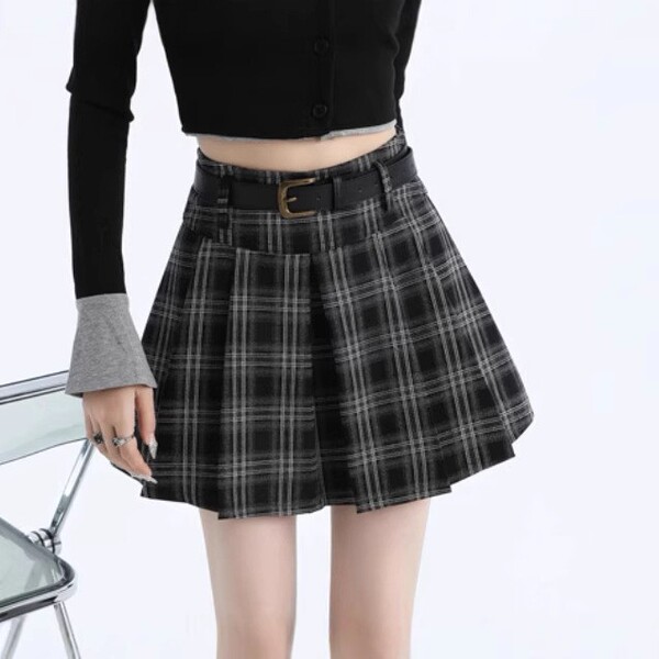 Demi-season elegant pleated skirt