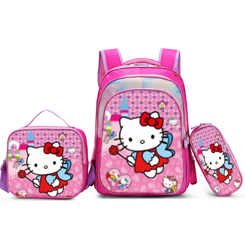 Nuevo Kpop América del Sur 16 pulgadas tres piezas juego de tirón para niños 3D brujas caza mochila de hombro para estudiantes doble espalda