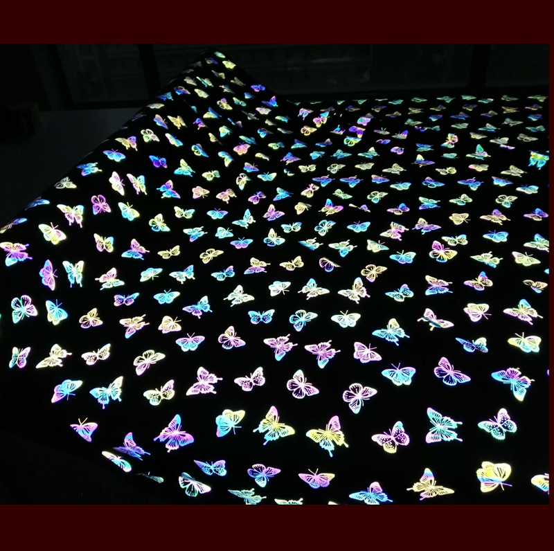 다채로운 나비 인쇄 스트레치 천