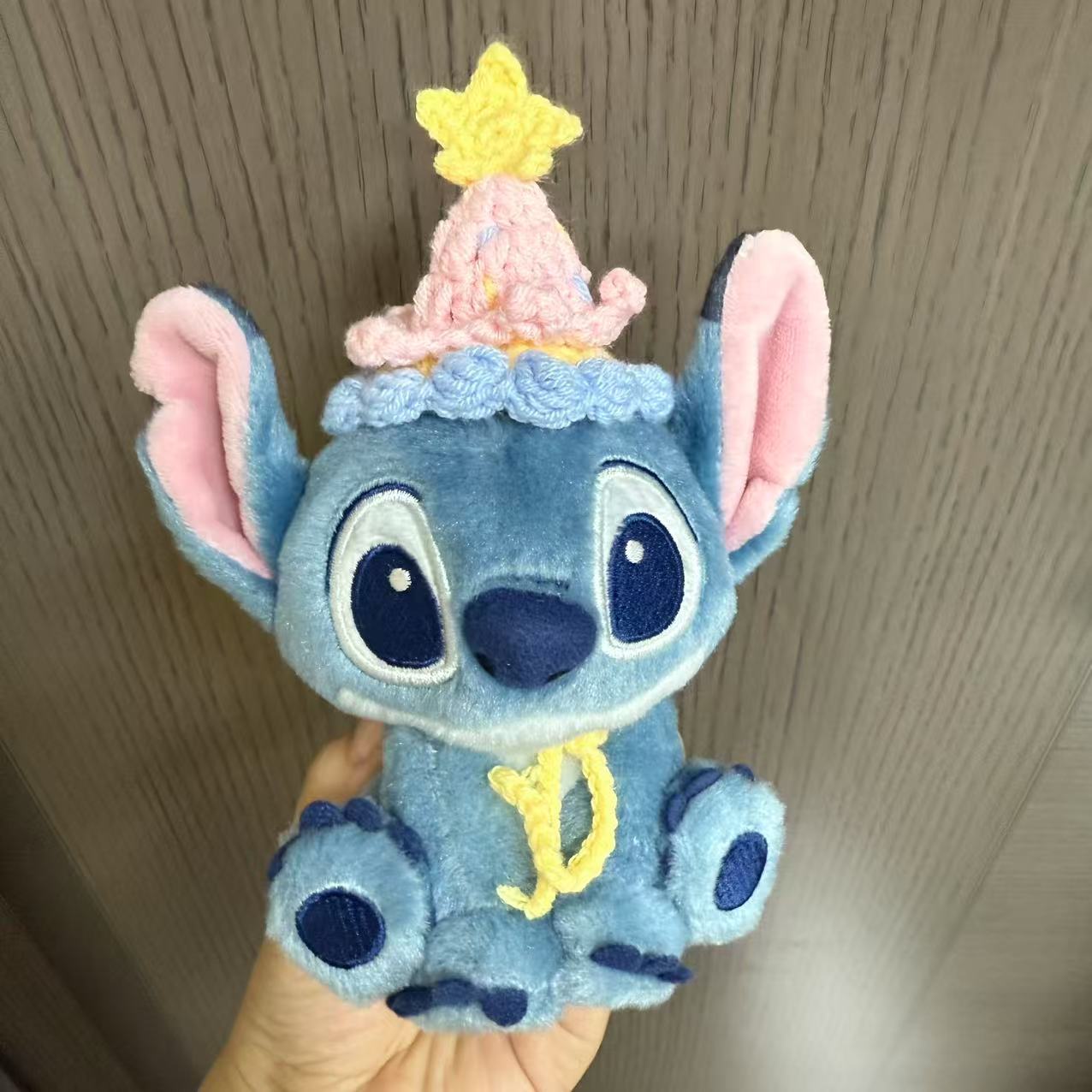 Producto terminado Star Baby Stitch muñeco de peluche sombrero capucha babero 12CM bebé con muñeca de algodón lindo