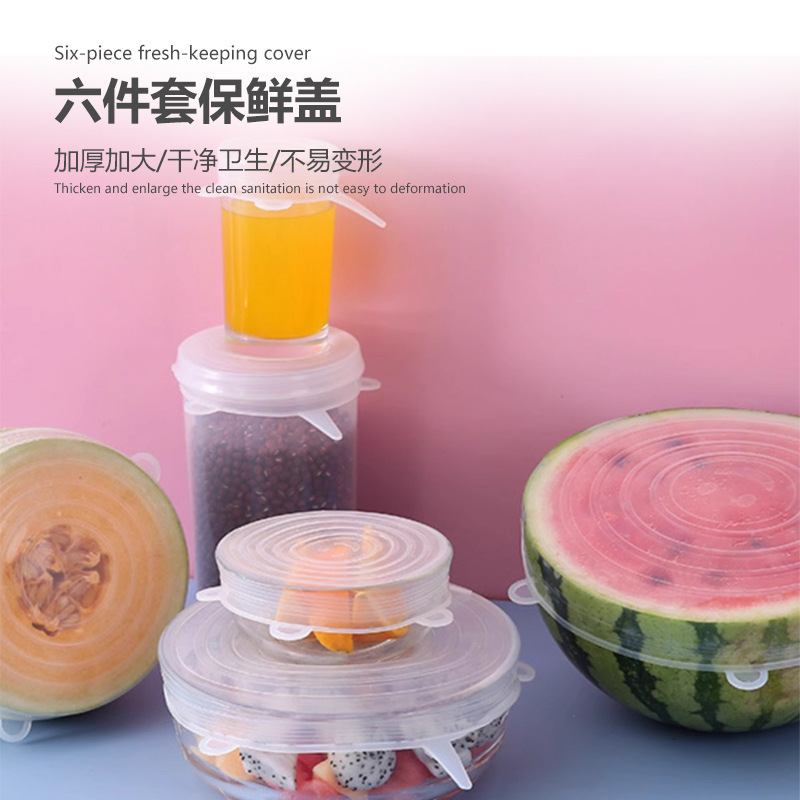 Tapa silicona 6 piezas conservación alimentos