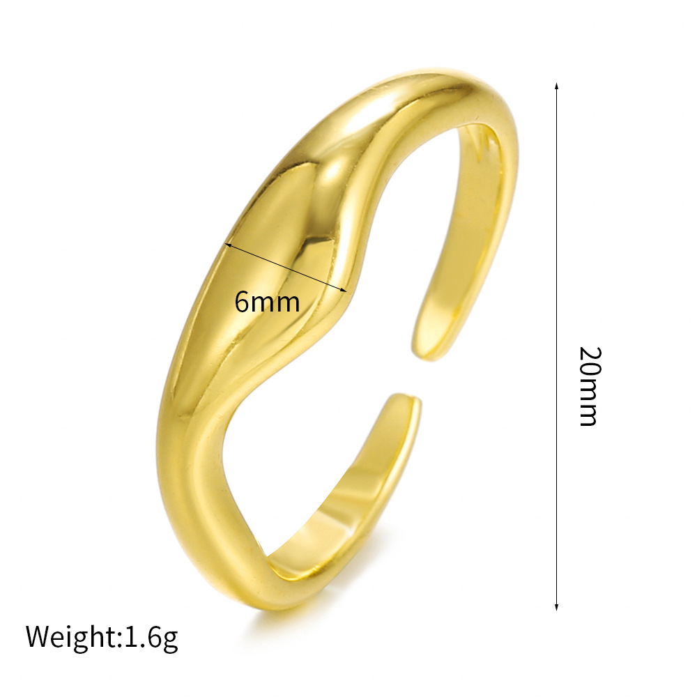 Ins Internet Celebrity Bloggers With The Same Ring Copper-plated Real Gold Pairing Ring Popular New Ring In Europe And America display picture 11