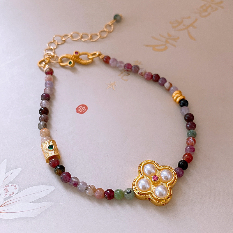 104 brazaletes - morado - dorado