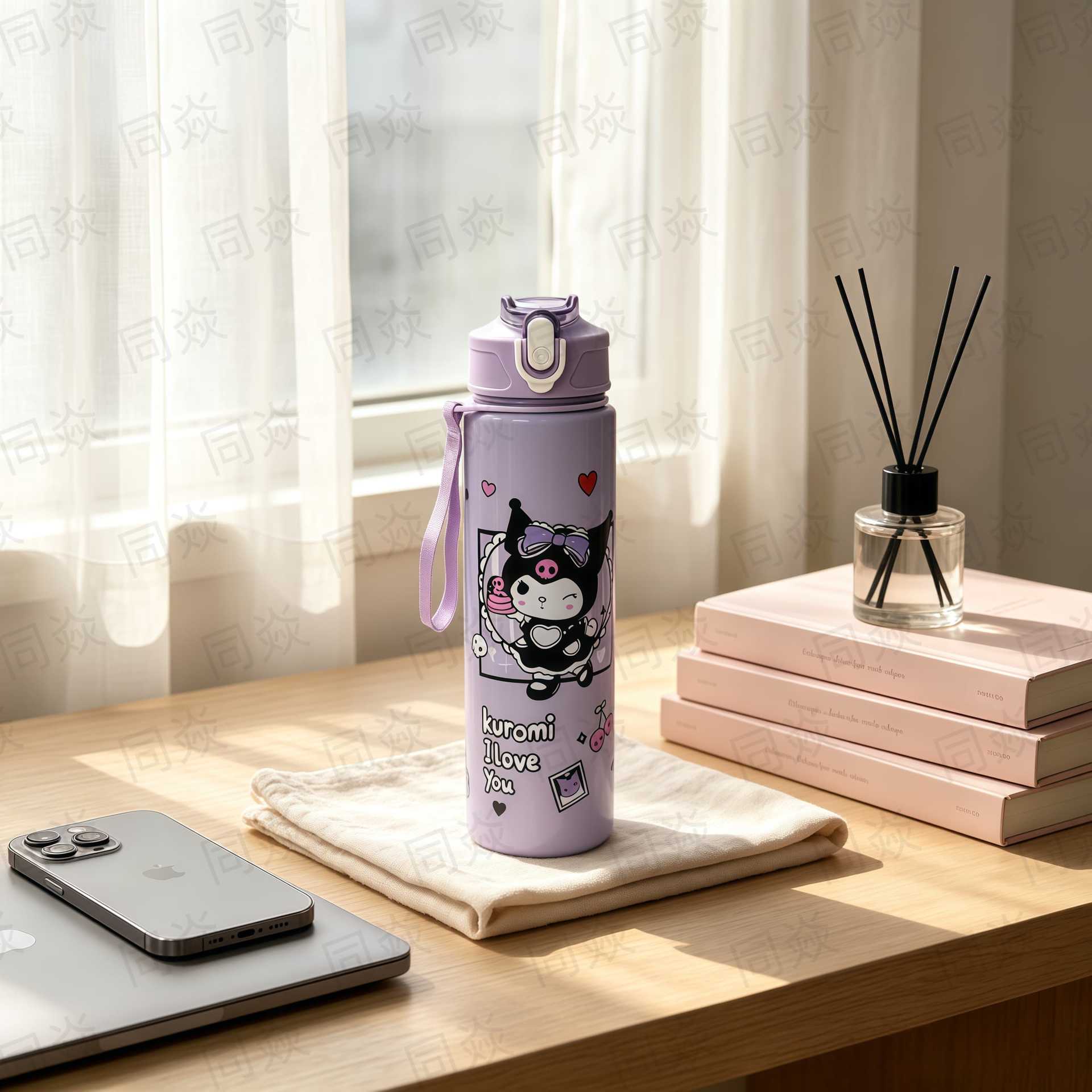 Vaso de Agua Infantil Portátil de Plástico de Grado Alimenticio con Pajita y Cuerda image 11