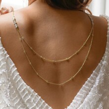 跨境简约满钻多层肩链身体链饰品性感新娘后背链Shoulder chain