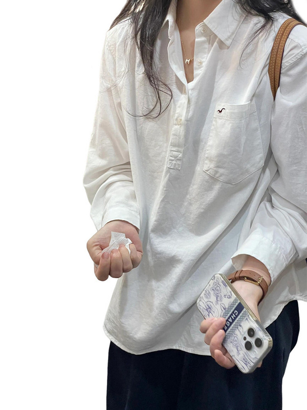 早秋季韩系穿搭2025新款白色衬衫女内搭高级感设计感小众长袖上衣|undefined