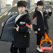 男童冬装加绒外套2025新款儿童秋冬款加厚男孩棉衣大童保暖派克服