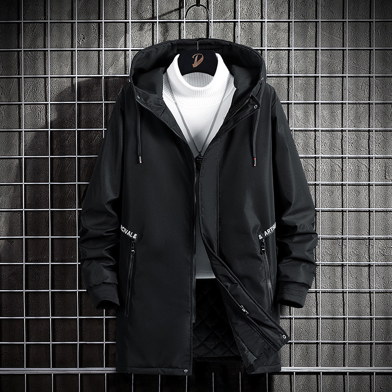 2023春秋季连帽夹克男士外套青年休闲加大码肥胖子上衣服冬季款