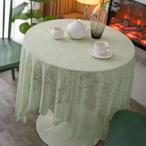 Yimanqiyun tablecloth light green beaded gauze cake photography background embroidery prop cloth white tablecloth