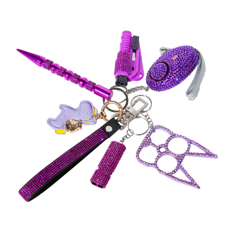 Amazon Cross-Border 2026 Model Multifunctional Self-Defense 6-Piece Set with Money-Making Keychain, Finger Ring Alarm, and Keychain