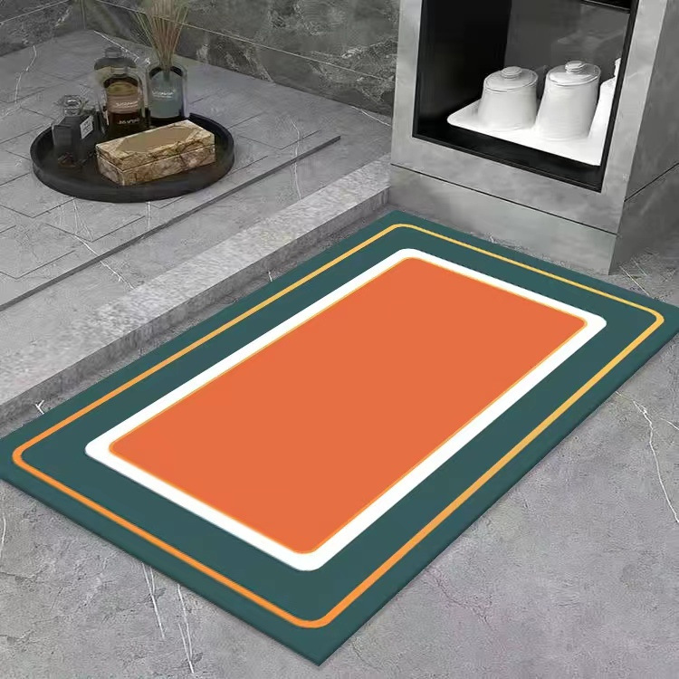 Alfombra de suelo transfronteriza alfombra de suelo antideslizante de baño de color sólido alfombra de barro suave de diatomita simple cocina alfombra de suelo de baño