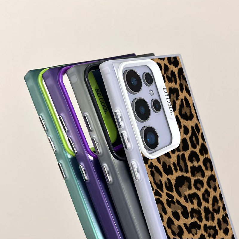 Black Leopard Print Suitable for Samsung A56 Mobile Phone Case Trendy S24 Fashion Note20 Samsung Galaxy S25
