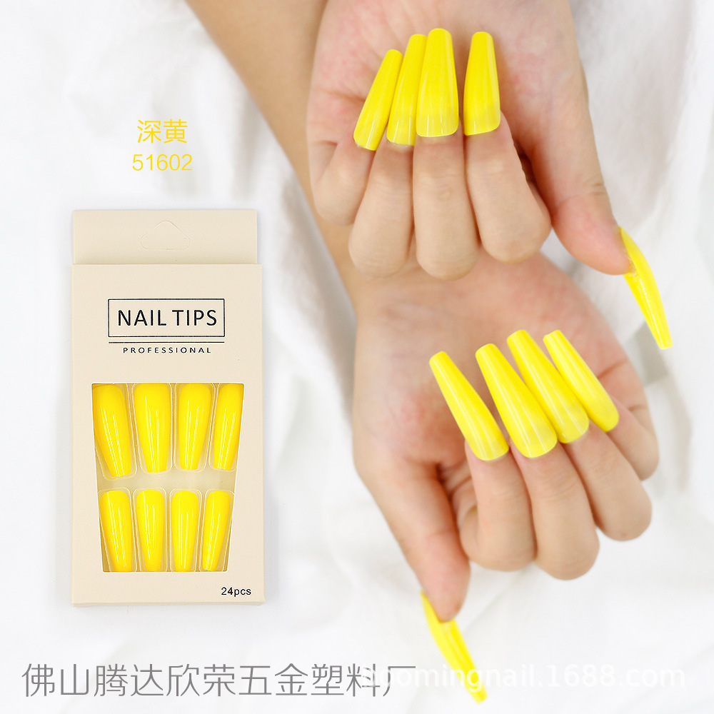 Uñas postizas de ballet coloridas, 24 piezas, largas, desmontables, procesables, al por mayor