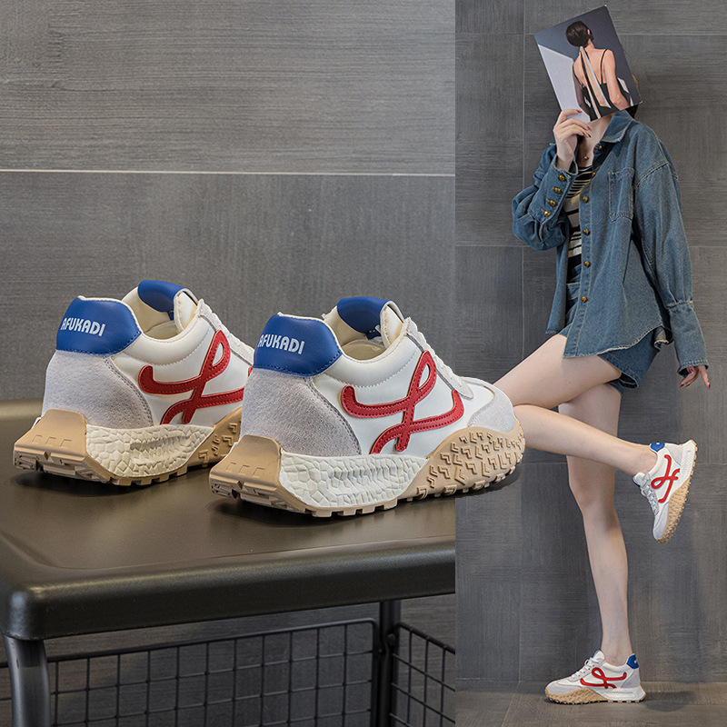 2025 Spring and Summer New Lace-Up Casual Sports Shoes Soft Sole Versatile Forrest Gump Shoes Wear-Resistant Non-Slip Student Running Shoes