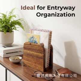 木质方形邮件信封整理架乡村复古站立式纸巾架信件贺卡实木置物架