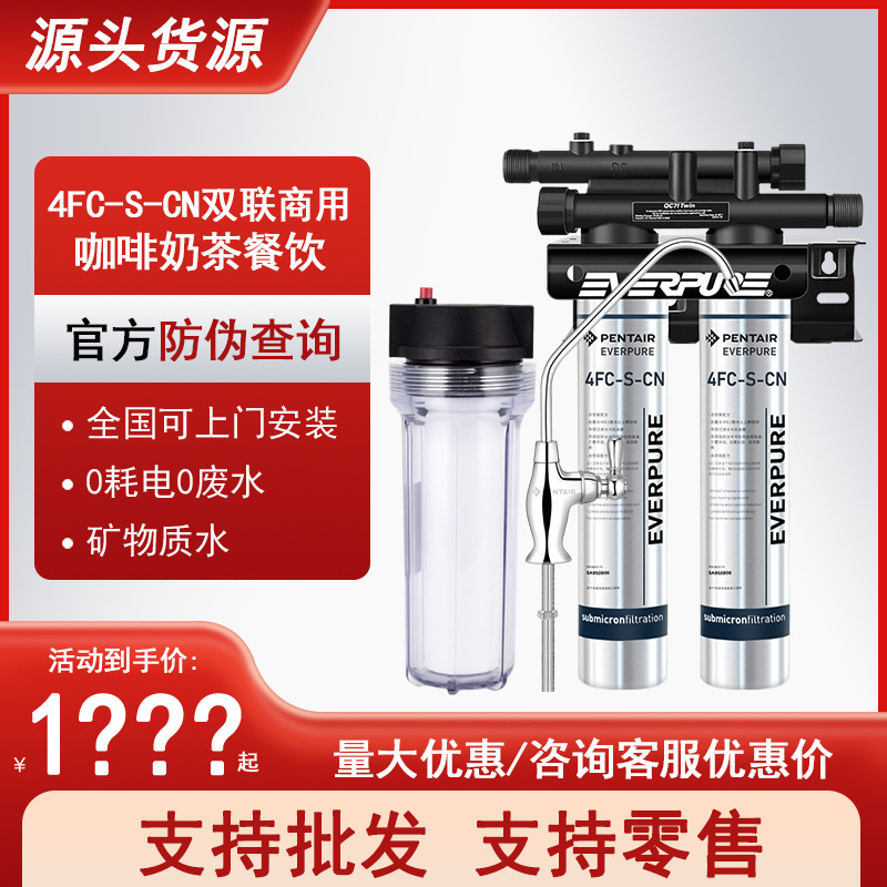 爱惠浦（Everpure）4FC-S TWIN 双联商用净水器自来水过滤直饮机