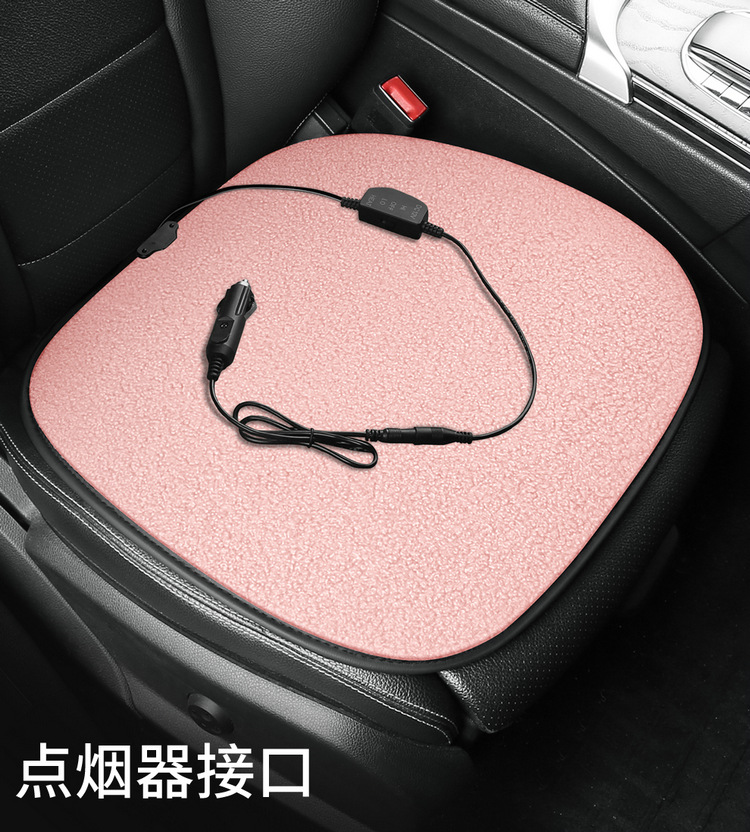 Car Heated Seat Cushion Single Piece Winter Plush Backless Car Seat USB Electric Heating 12V Cigarette Lighter Car Cushion