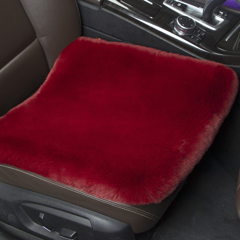 Wholesale Thickened Warm Faux Rabbit Fur Car Seat Cushion Set, Long Rectangular Three-Piece Plush Car Seat Cushion for Winter Warmth