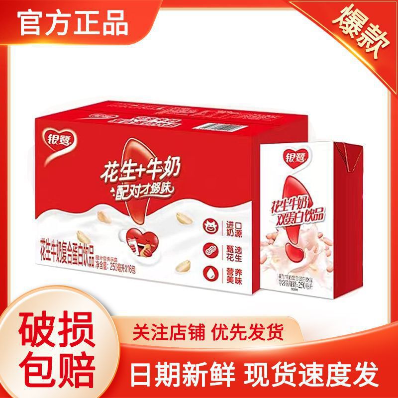 Wholesale New Date Yinlu Peanut Milk Nutritional Drink 250ml*1624 Boxes Breakfast Drink Protein Free Shipping