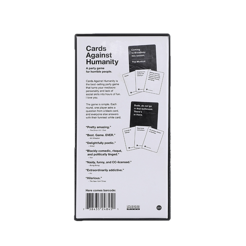CardsAgainstHumanity Against Humanity US2.4 Edition Entertainment Cards Party Interactive Board Game_voghion.com